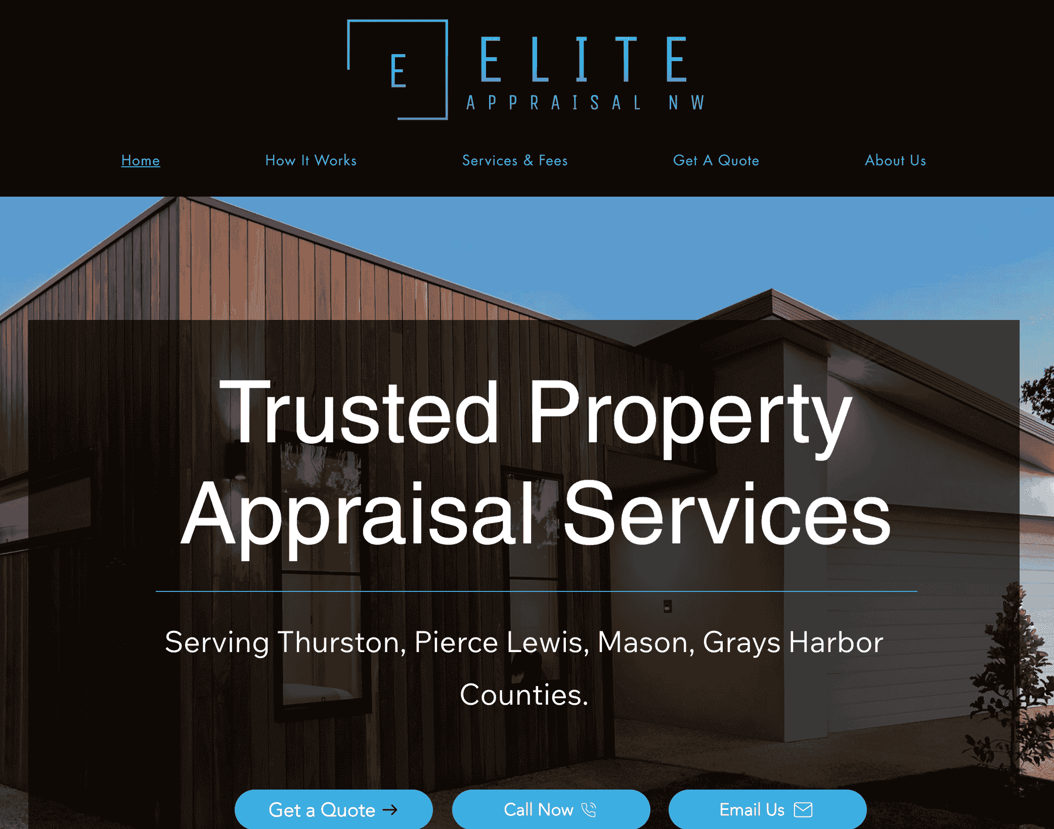 Elite Appraisal NW Wix website rebuild by Mansoor Habib
