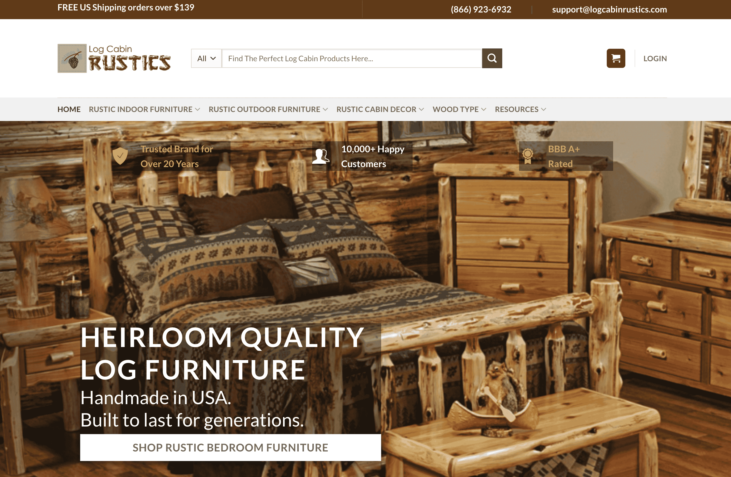 Log Cabin Rustics WordPress website rebuild by Mansoor Habib