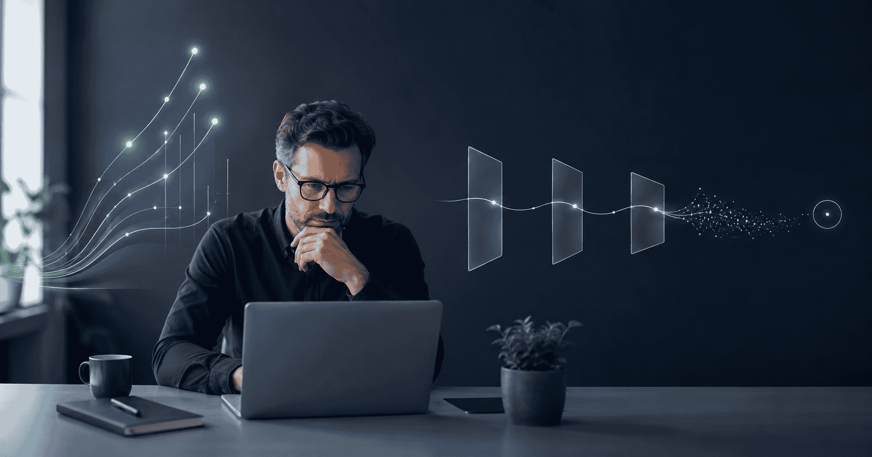 Service-business owner reviewing website refresh, redesign, and rebuild options