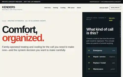 Preview of Kenders Heating & Air Conditioning — Service Desk HVAC Concept